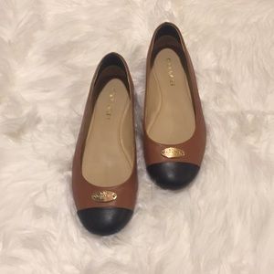 Coach Flats. Brown and black. 6.5